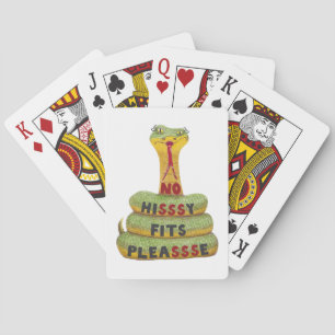 Opgerolde Cartoon Adder Slang met Tekst Pokerkaarten