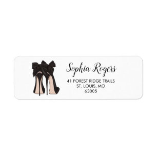 Opgerolde Stiletto-adres op hoog niveau Etiket