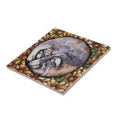 Opgerolde verdunde Calico Kitty Cat Tegeltje (Zijkant)