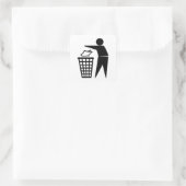 opgeruimd Man dat afval weggooit Vierkante Sticker (Tas)