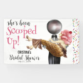 Opgeschepte Aardbeien Ijs Bruiloft Feest Spandoek (Horizontaal)