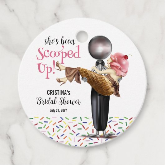 Opgeschepte Aardbeienijs Bruidsmeisjesfeest Bedankjes Labels (Voorkant)