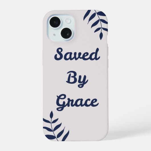 "Opgeslagen door genade" IPhone 15 telefoonhoesje Hoesje (Achterkant)
