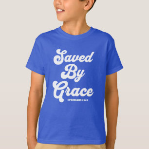 Opgeslagen door Grace Ephesians 2:8-9 Basic Dark T-shirt