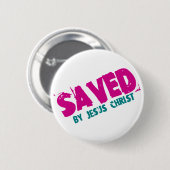 OPGESLAGEN door Jezus Christus Ronde Button 5,7 Cm (Voorkant /achterkant)