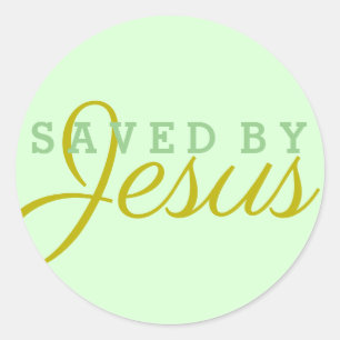 Opgeslagen door Jezus Ronde Sticker