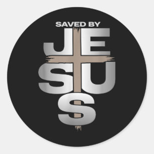 Opgeslagen door Jezus Ronde Sticker