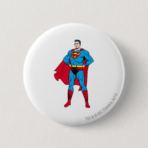 Opgeslagen superman ronde button 5,7 cm