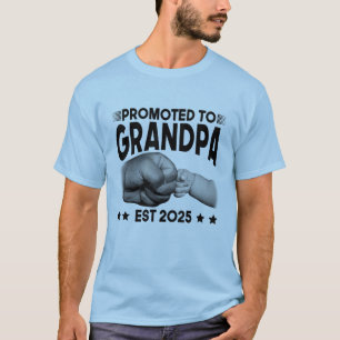 Opgestegen tot Opa EST 2025 Baby Aankondiging T-shirt