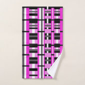 Opgesteld in roze, zwart en grijs bad handdoek (Handdoek)