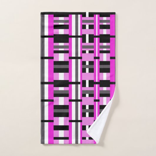 Opgesteld in roze, zwart en grijs bad handdoek (Handdoek)