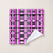 Opgesteld in roze, zwart en grijs bad handdoek (Wasdoekje)