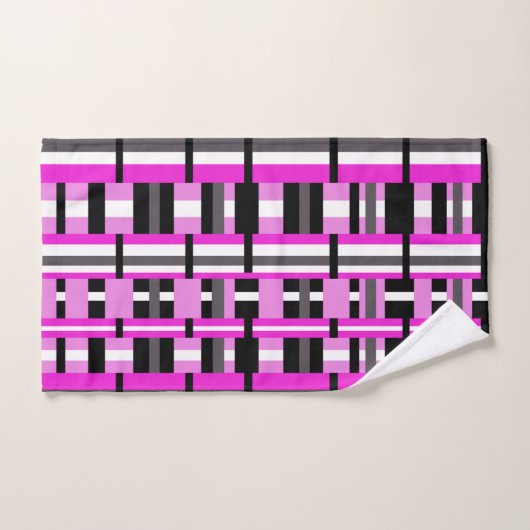 Opgesteld in roze, zwart en grijs bad handdoek (Handdoek)