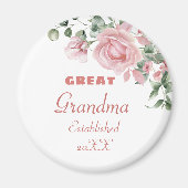 Opgestelde Jaar Grootmoeder Roze Rozen Magneet (Voorkant)