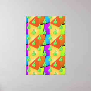 Opgestoken Handgebaar OK Gebaar Goedkeuring Pop Ar Canvas Afdruk