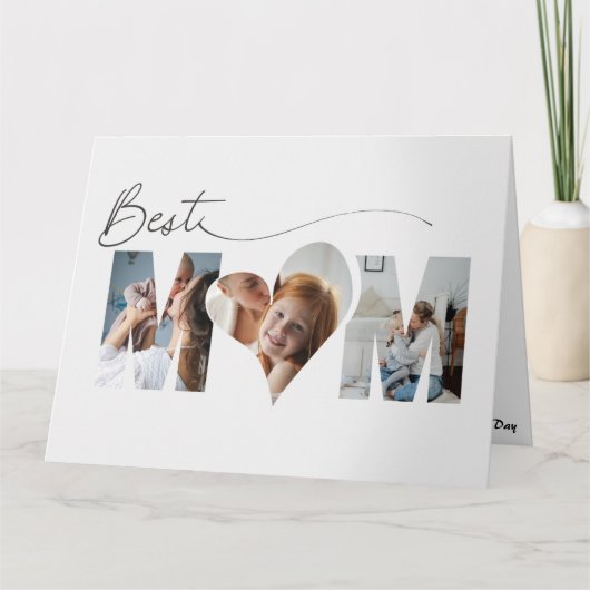 Opgevouwen Hart Moeder Moederdag Kaart (Voorkant)