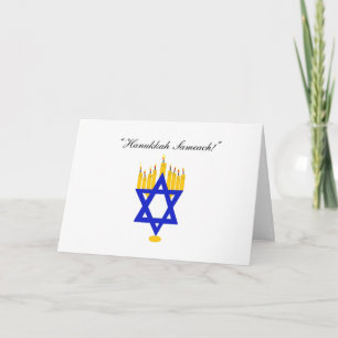 Opgevouwen Kerstkaart ;. Steek de Menorah aan Feestdagen Kaart