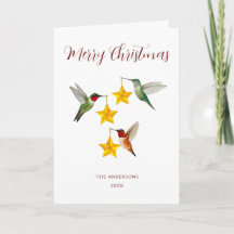 Opgevouwen Kolibrie Kerstkaart