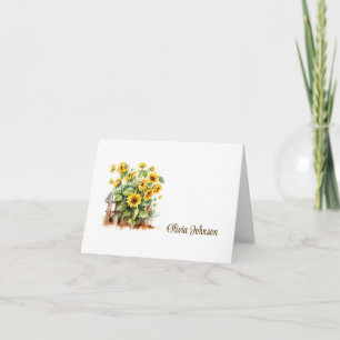 Opgevouwen notitiekaart met eigen naam