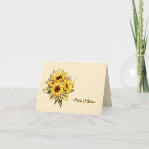 Opgevouwen notitiekaarten met eigen naam