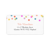 opgewekt | Confetti bruiloft Adresetiketten Etiket (Voorkant)