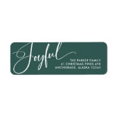 opgewekt | Elegant Script Christmas Green Etiket (Voorkant)