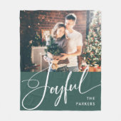 opgewekt | Elegant script en foto kerst Fleece Deken (Voorkant)
