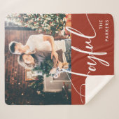 opgewekt | Elegant script en foto kerst Sherpa Deken (Voorkant (horizontaal))