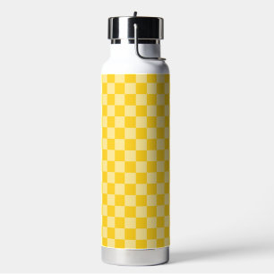 Opgewekt Geel Geruit Patroon Waterfles