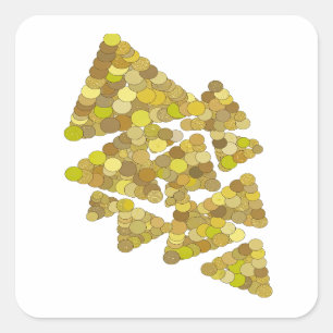 Opgewekt Grijs GOUDEN BOOM Sticker Afdruk