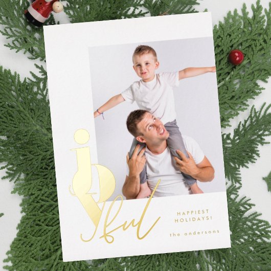 OPGEWEKT | Ontwerper Script Multi Photo Modern Folie Feestdagenkaart