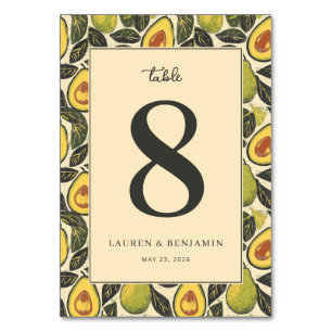 Opgewekte Beige Avocado Illustratie Kaart