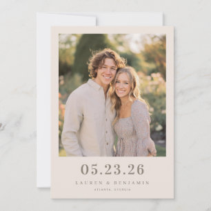 Opgewekte Beige Romantische Foto Save The Date