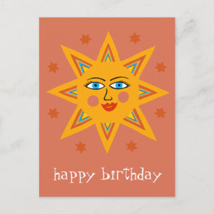 Opgewekte Zon GELUKKIGE VERJAARDAG Aangepast Briefkaart