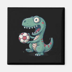 Opgewonden Dinosaurus Voetbal Voor Juric En Fossie Magneet