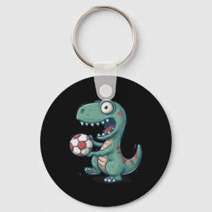 Opgewonden Dinosaurus Voetbal Voor Juric En Fossie Sleutelhanger