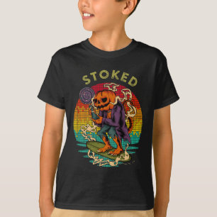 Opgewonden grappige surfende pompoenkop dier lolly t-shirt
