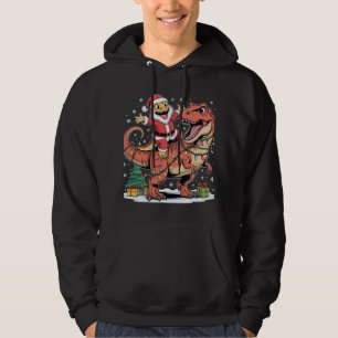 Opgewonden Kerstman Hagedis op Kerstmis Dino Hoodie