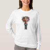 Opgewonden tiener kerst elf vrouwen T-shirt (Voorkant)