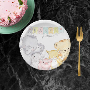 opgezette Baby-strooi Wit Papieren Bordje