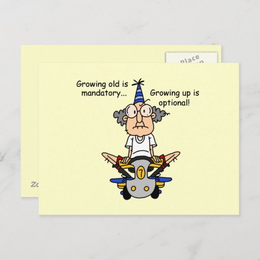 Opgroeien is optionele Humor Briefkaart (Voorkant / Achterkant)