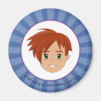 Opgroeien met Abbey en Sam Blue Magnet (Sam) Magneet