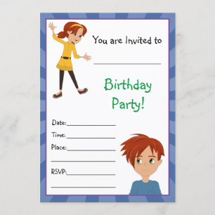 Opgroeien met Abbey en Sam Invitations Kaart