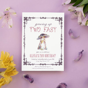Opgroeien tot twee snelle meisje verjaardag kaart