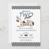 Opgroeien Twee Fast Boy Verjaardagsauto Kleur Kaart (Voorkant)