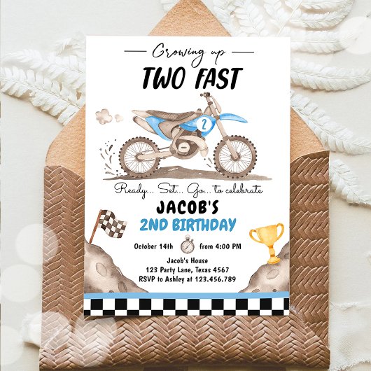 Opgroeien Twee Fast Dirt Bike Boy Verjaardag Kaart