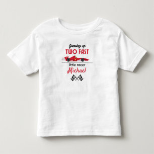 Opgroeien Twee Fast Red Race Car Boy 2e verjaardag Kinder Shirts