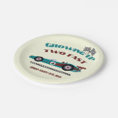 Opgroeien twee snelle retro race auto tweede verja papieren bordje (Gekanteld)