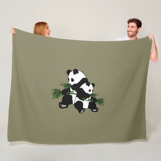 Opgroeiende Panda Fleece Deken (In situ)