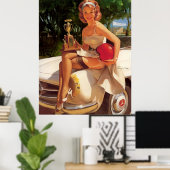  ophaalmeisje met de auto-race poster (Thuiskantoor)